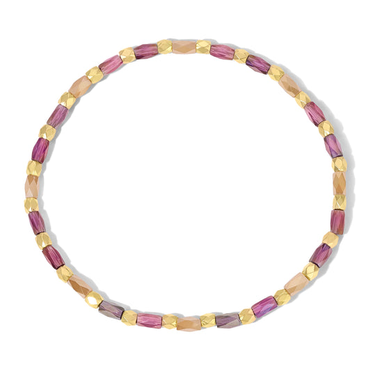 multicolored beaded necklace with gold tones