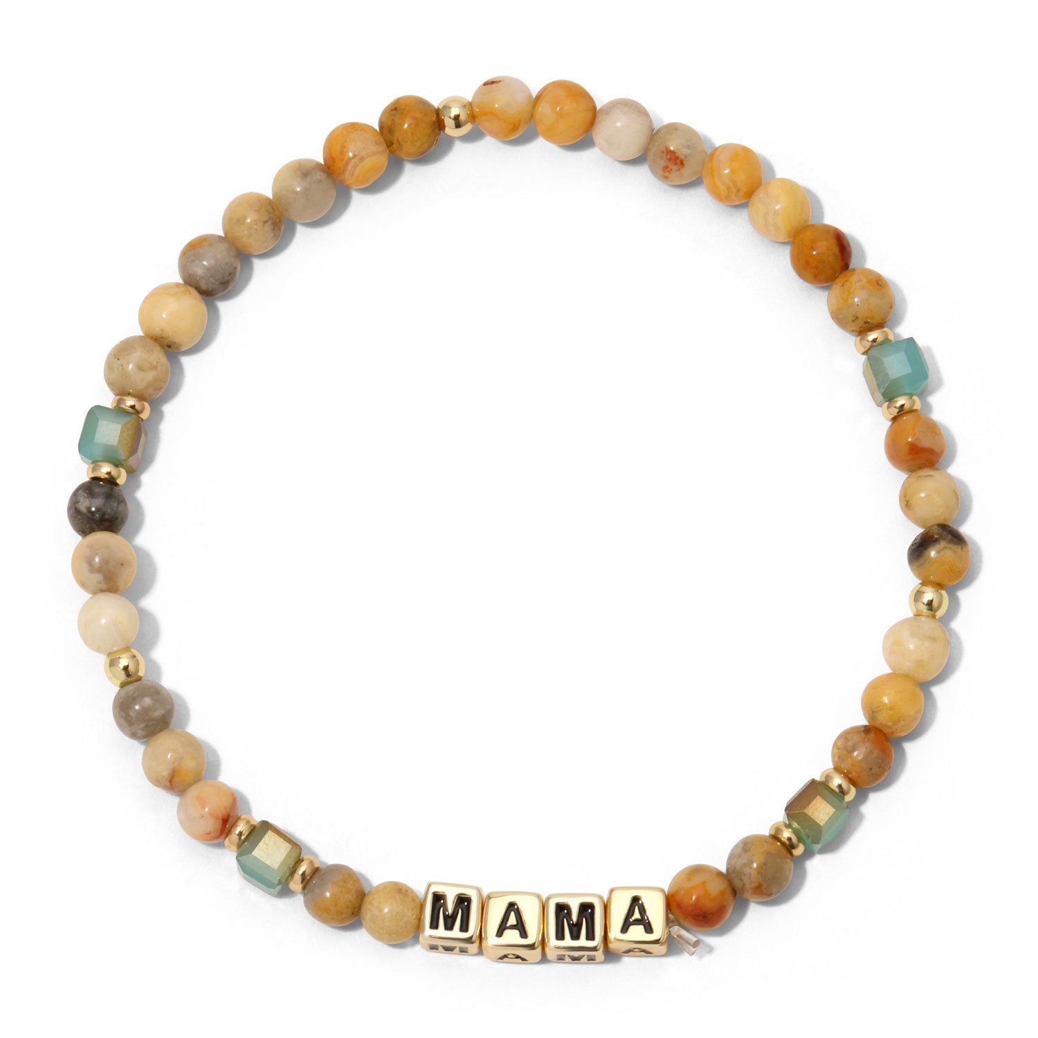 mama beaded bracelet with natural stones