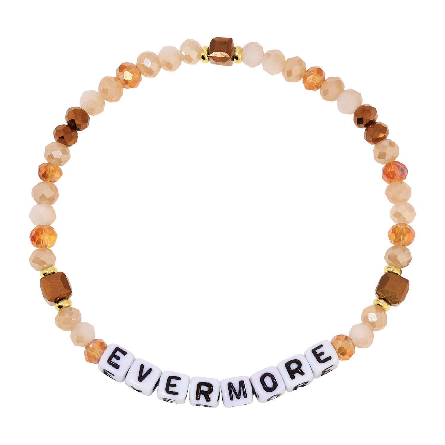 beaded bracelet with evermore block letters