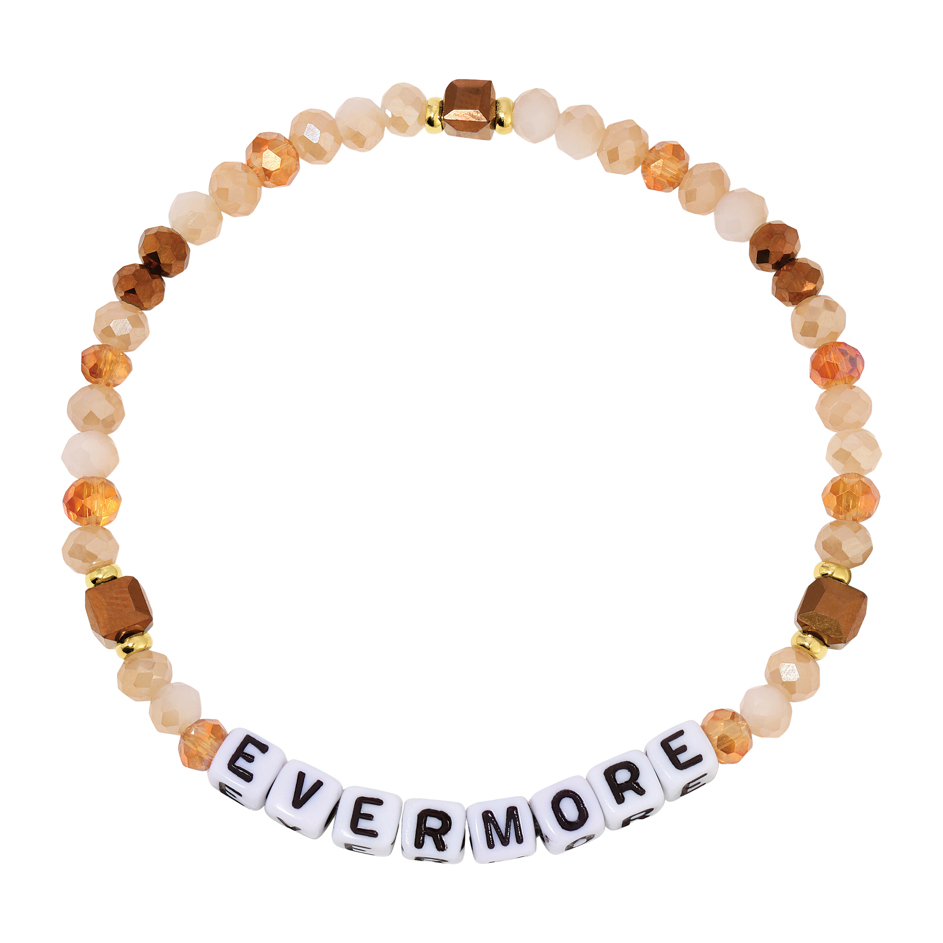 beaded bracelet with evermore block letters