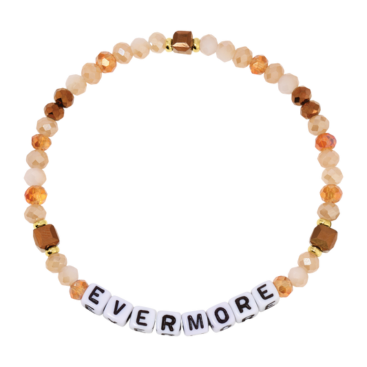 beaded bracelet with evermore block letters