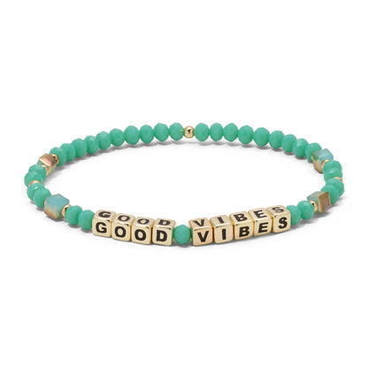 GOOD VIBES Colorful Words Bracelet
