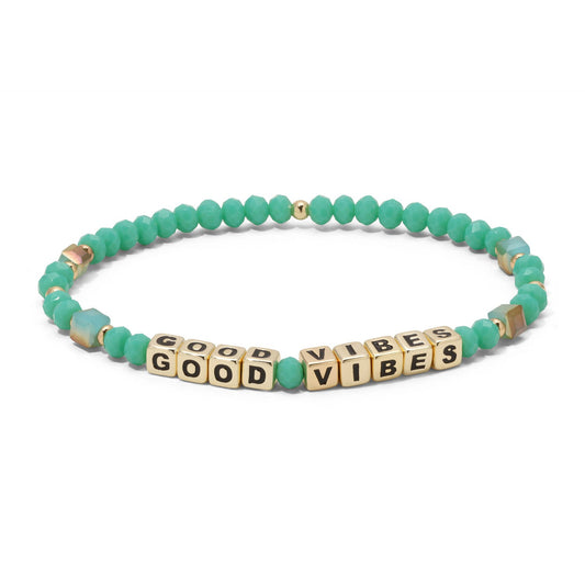 GOOD VIBES Colorful Words Bracelet