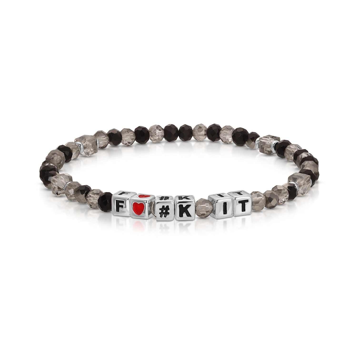 bracelet with beaded letters f heart symbol k i t