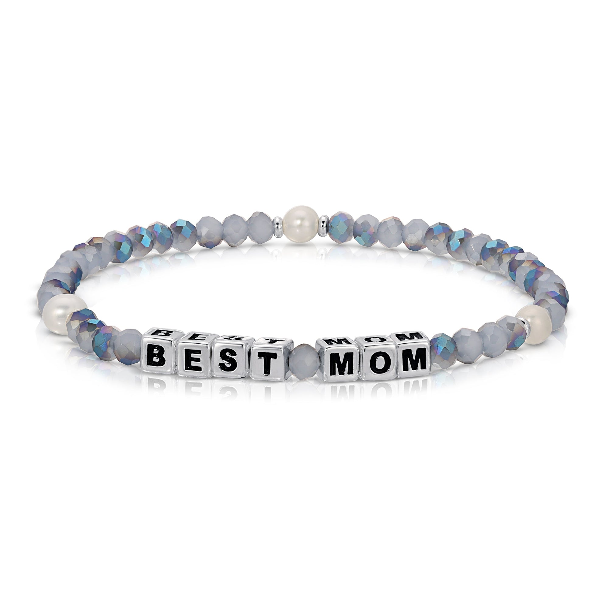 best mom beaded bracelet with pearl accents