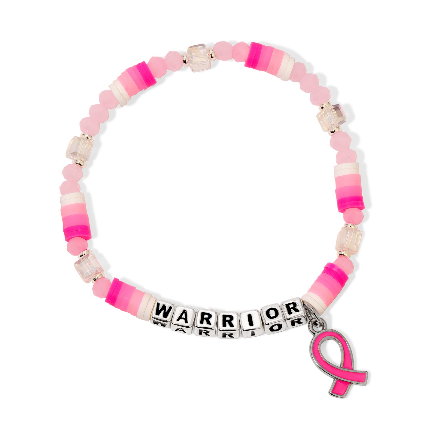 WARRIOR Breast Cancer Awareness Colorful Word Bracelet