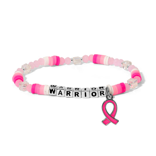 WARRIOR Breast Cancer Awareness Colorful Word Bracelet