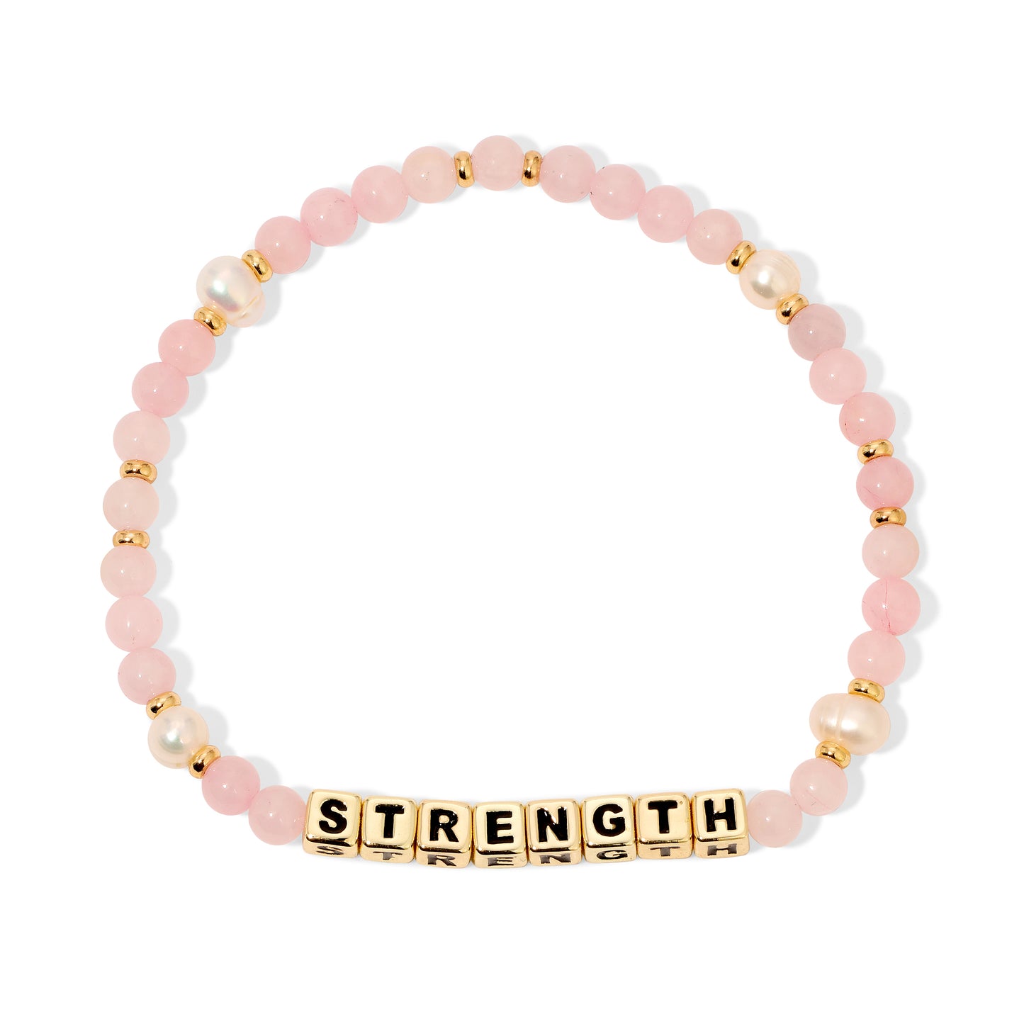 STRENGTH Breast Cancer Awareness Colorful Word Bracelet