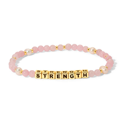 STRENGTH Breast Cancer Awareness Colorful Word Bracelet