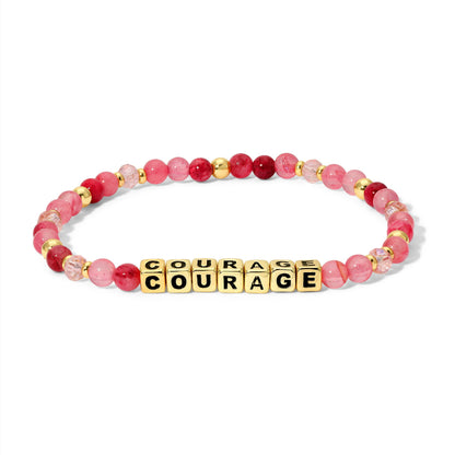 COURAGE Breast Cancer Awareness Colorful Word Bracelet