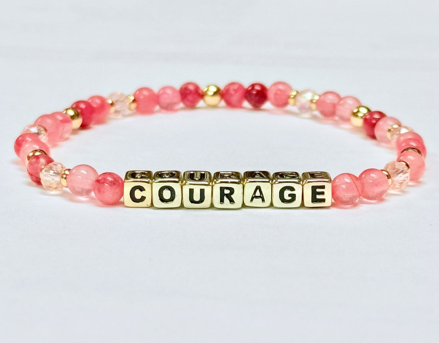 COURAGE Breast Cancer Awareness Colorful Word Bracelet