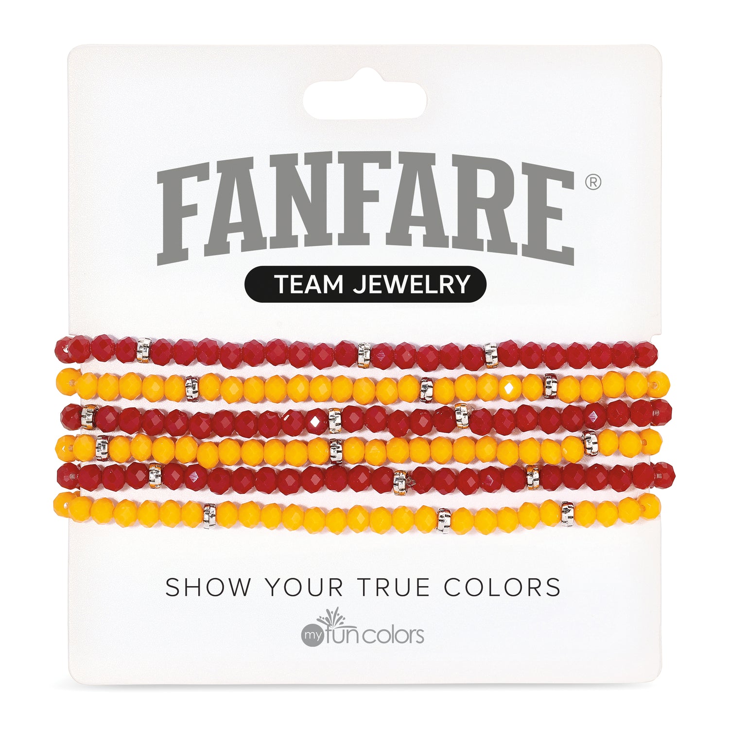 fanfare team jewelry red yellow beaded bracelets