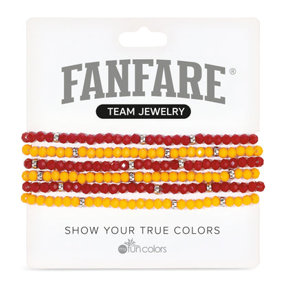 Cabernet & Mustard Mini-Crystal Team Bracelets
