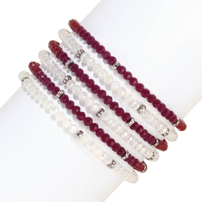 Maroon & Ice White Mini-Crystal Team Bracelets