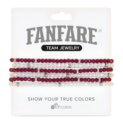 Maroon & Ice White Mini-Crystal Team Bracelets