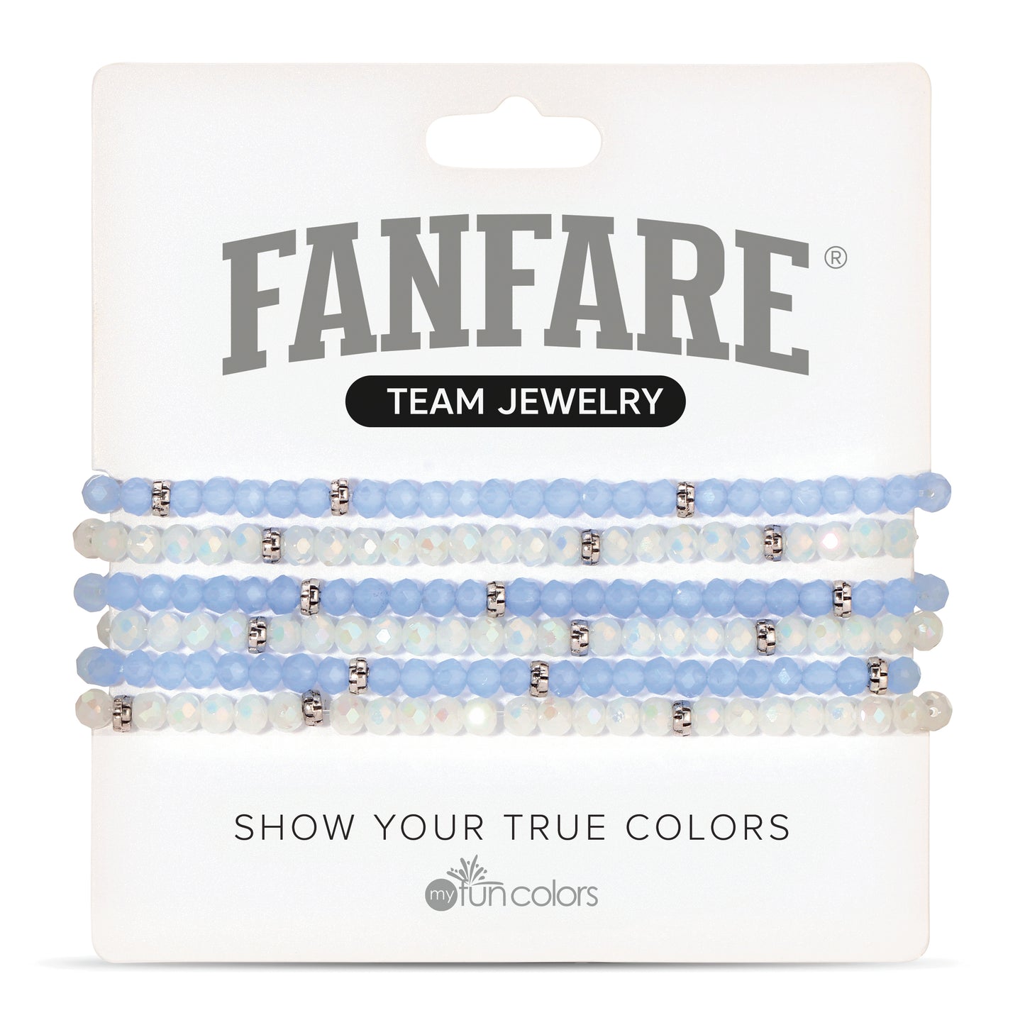 Baby Blue & Ice White Mini-Crystal Team Bracelets