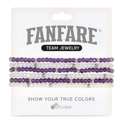 Amethyst & Ice White Mini-Crystal Team Bracelets