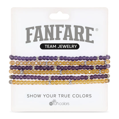 Amethyst and Old Gold Mini-Crystal Team Bracelets