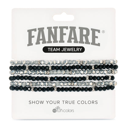 Silver & Black Mini-Crystal Team Bracelets