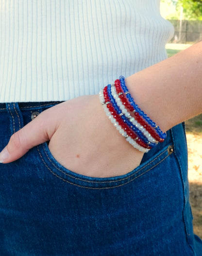 Team Colors Mini Crystal Bracelets (Set of 6)