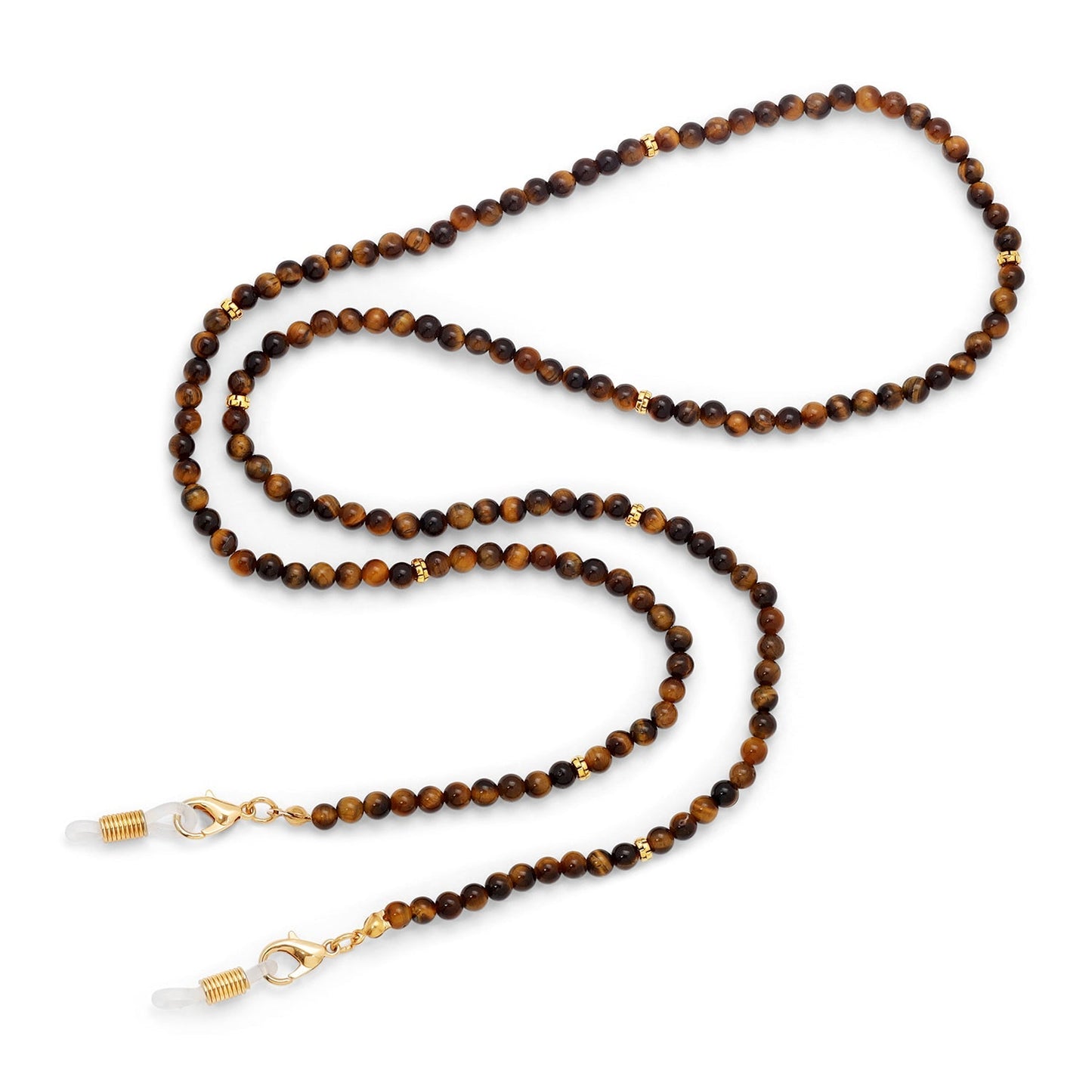 tigers eye bead necklace with gold details
