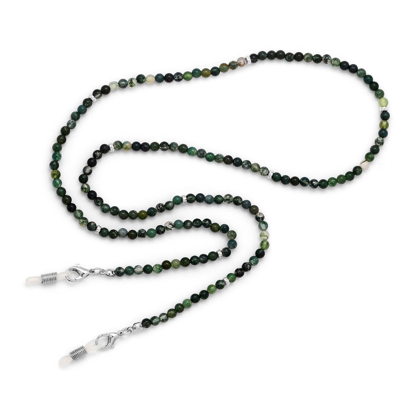 green and black beaded glass holder necklace