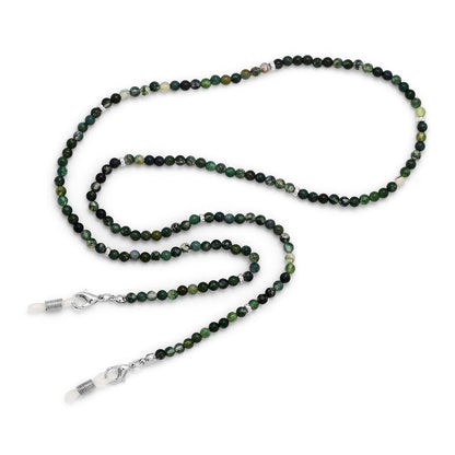 green and black beaded glass holder necklace