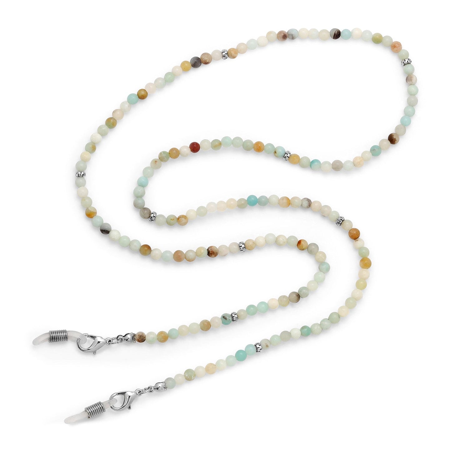 beaded eyeglass lanyard with multicolored stones