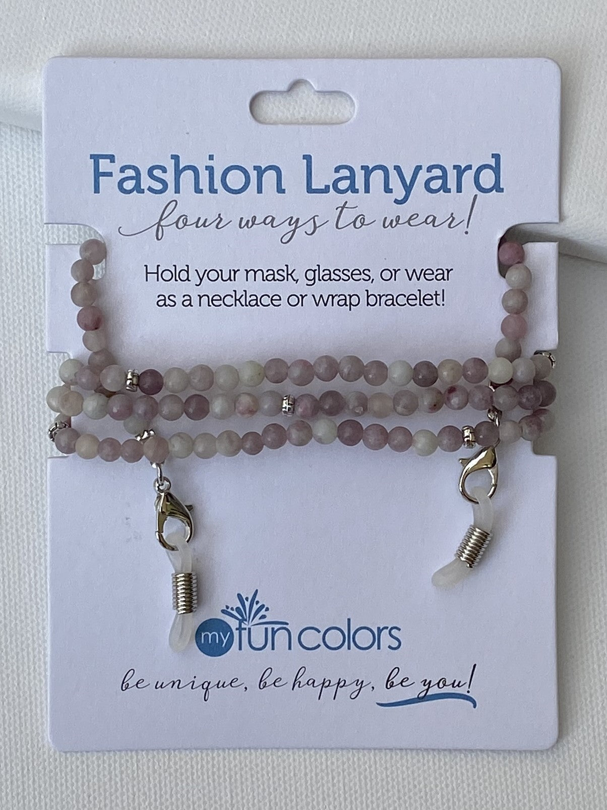 lilac jade stone lanyard