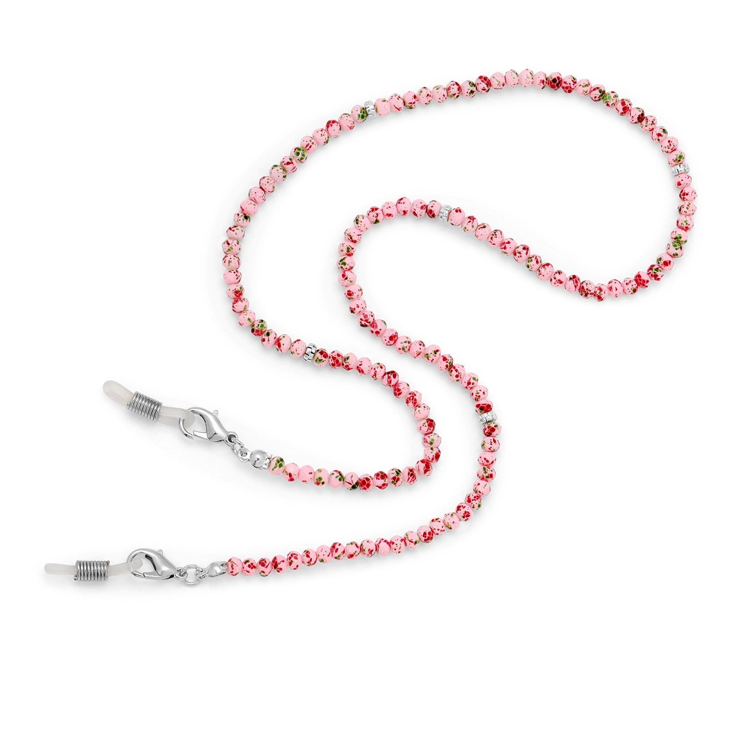 pink beaded eyeglass chain