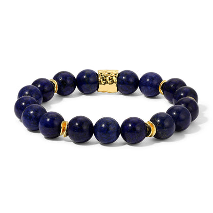 lapis lazuli 10mm gemstone w/14k gold plated accent