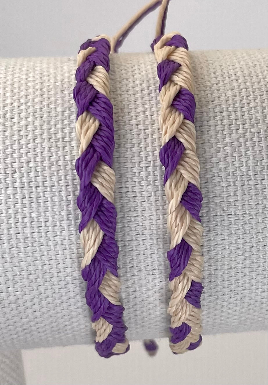 Purple and Gold Team Color Braided Bracelets - Set of 2