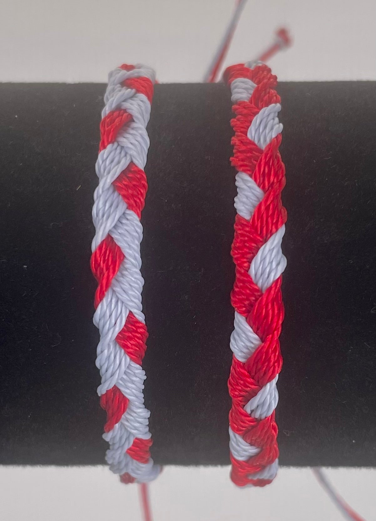 Scarlet & Gray Team Color Braided Bracelets - Set of 2