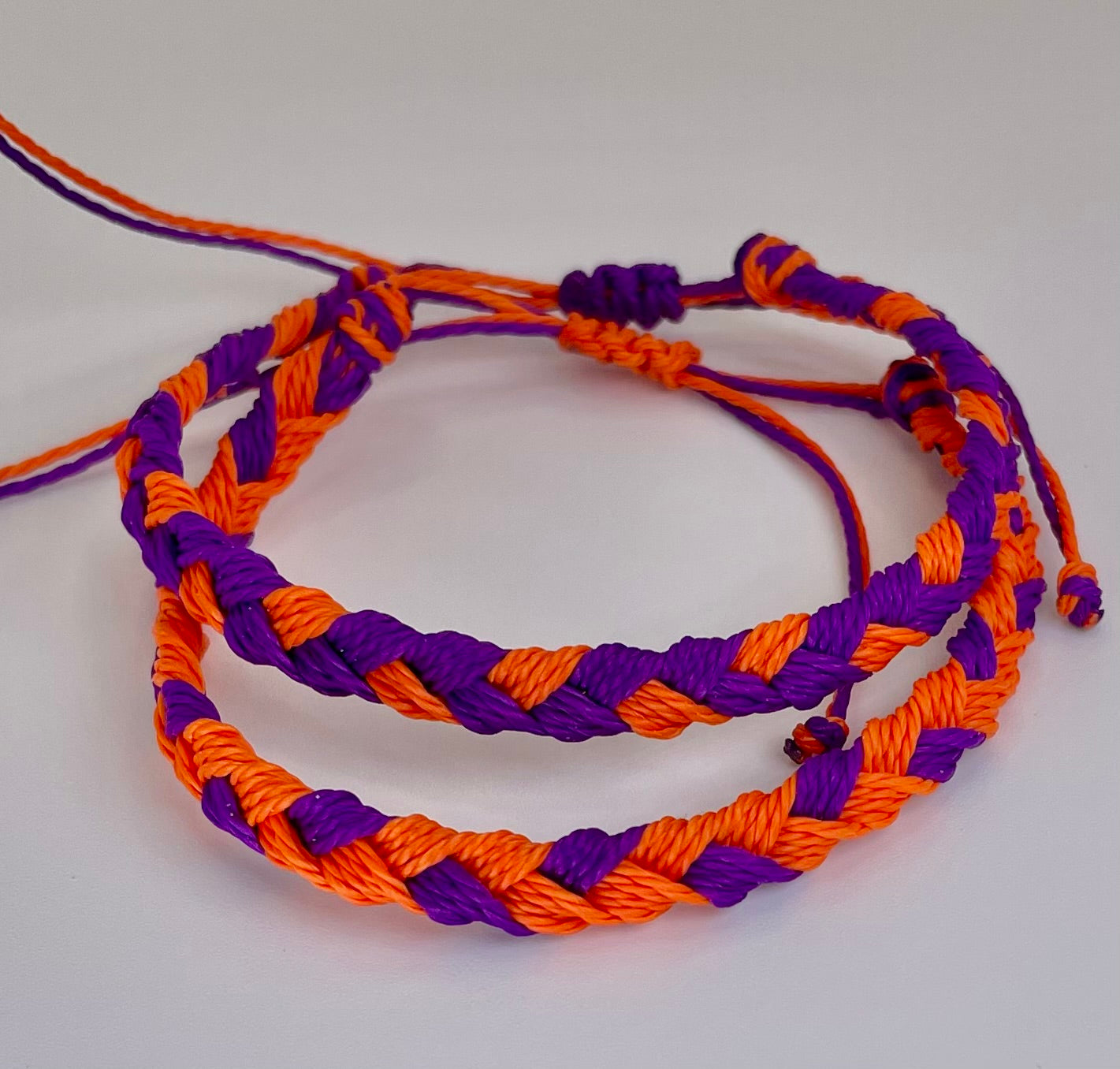 Orange & Regalia Team Color Braided Bracelets - Set of 2