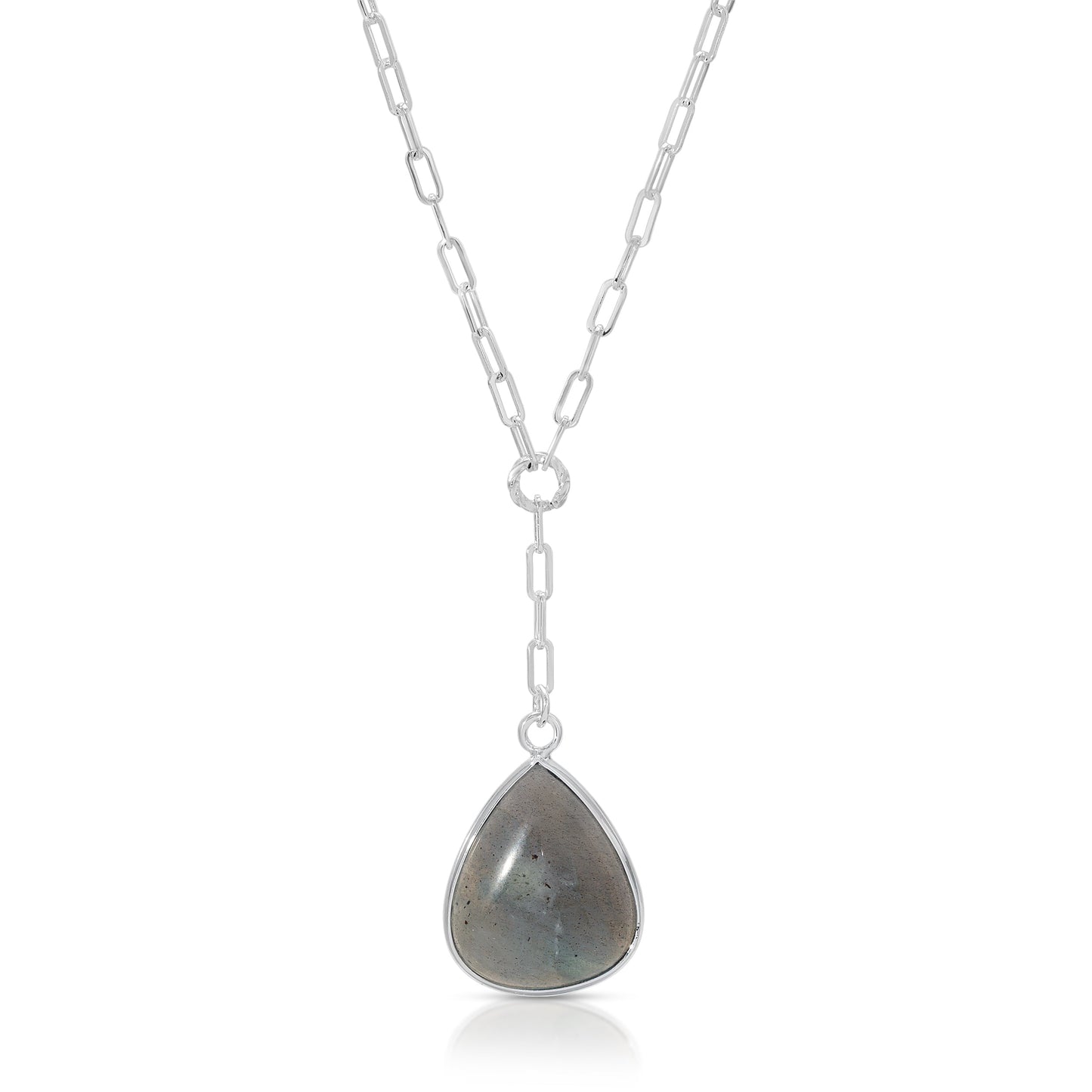 labradorite pendant necklace on silver chain