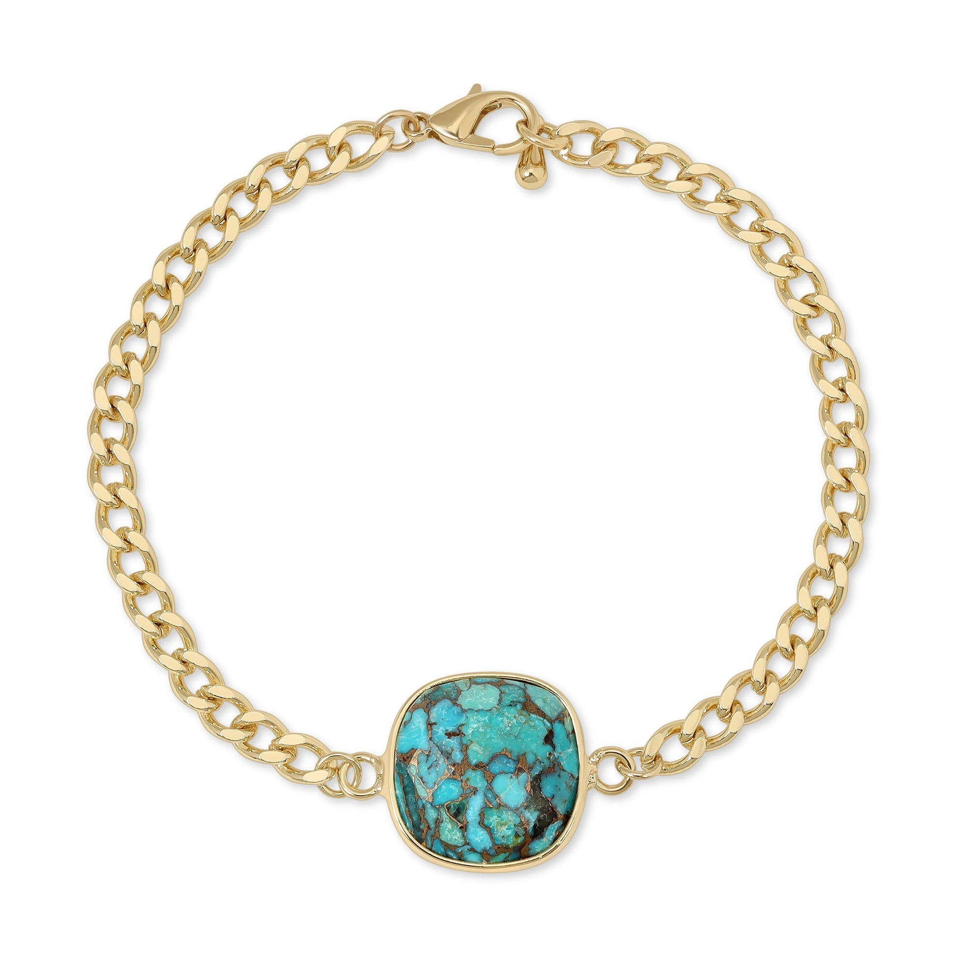 turquoise gold chain bracelet