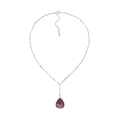 amethyst & sterling silver plated chain pendant necklace