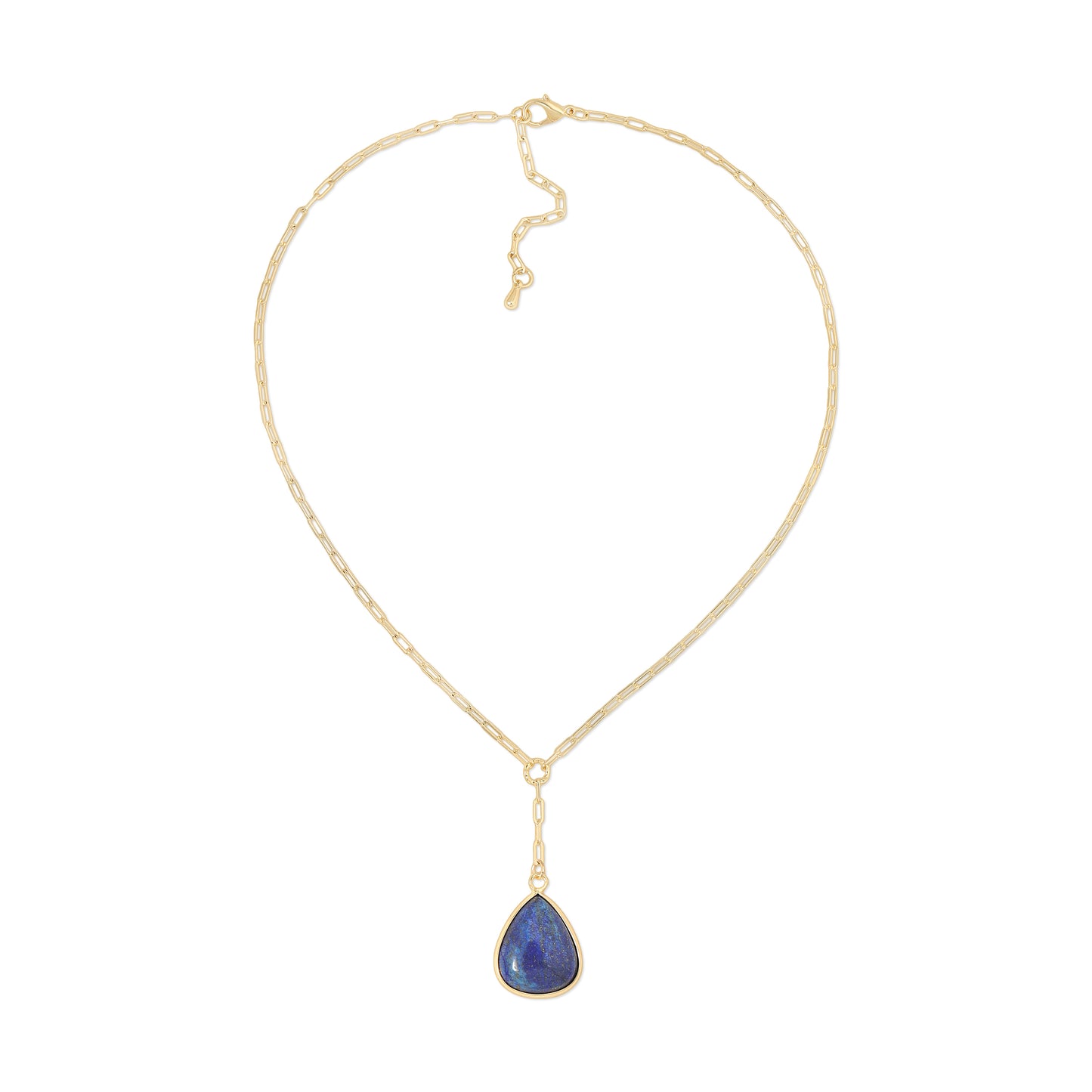 lapis & 14k gold plated chain pendant necklace