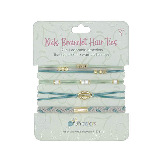 Seafoam & Turquoise Kids Bracelet Hair Ties