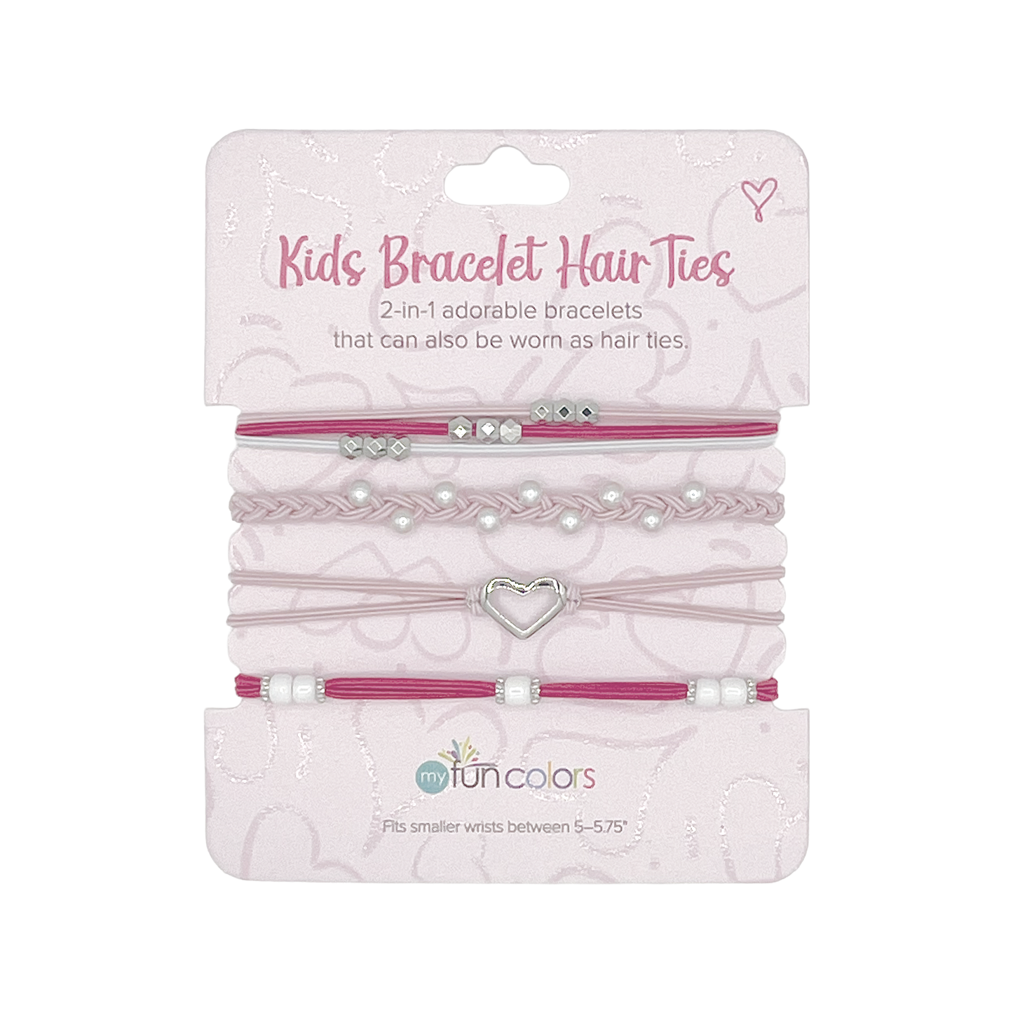 Hot Pink & Light Pink Kids Bracelet Hair Ties