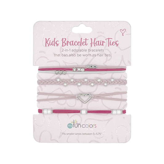Hot Pink & Light Pink Kids Bracelet Hair Ties