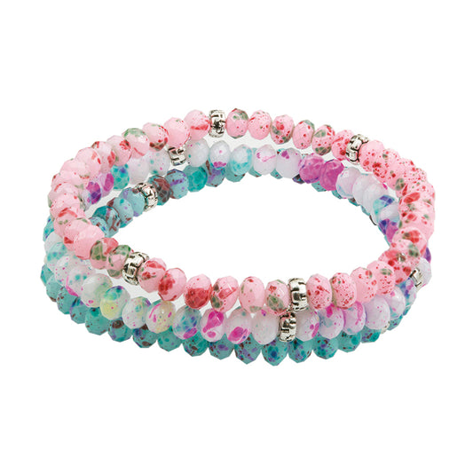 kids tie-dye 3 stack mini-crystal bracelets