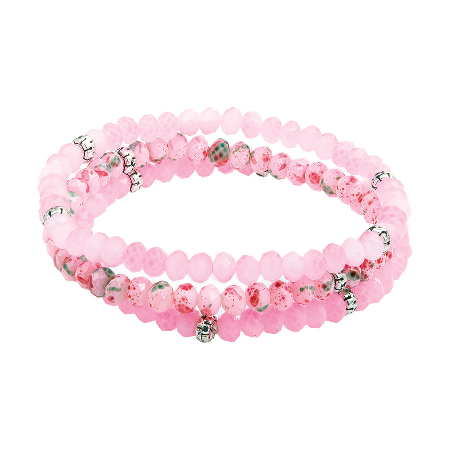 cotton candy 3-stack kids mini-crystal bracelets