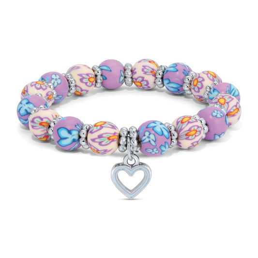 Light Purple and White (W/Heart Charm)