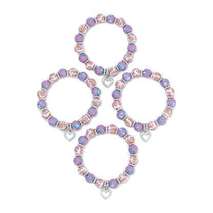 Light Purple and White (W/Heart Charm)