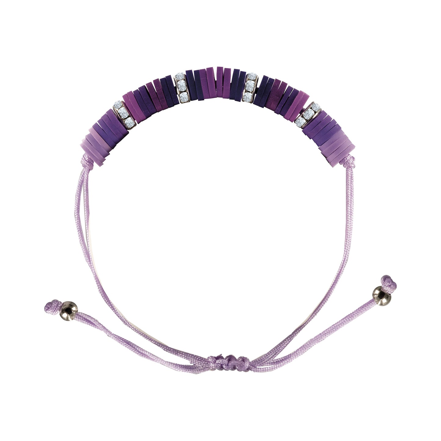 purple beaded bracelet with diamond accents