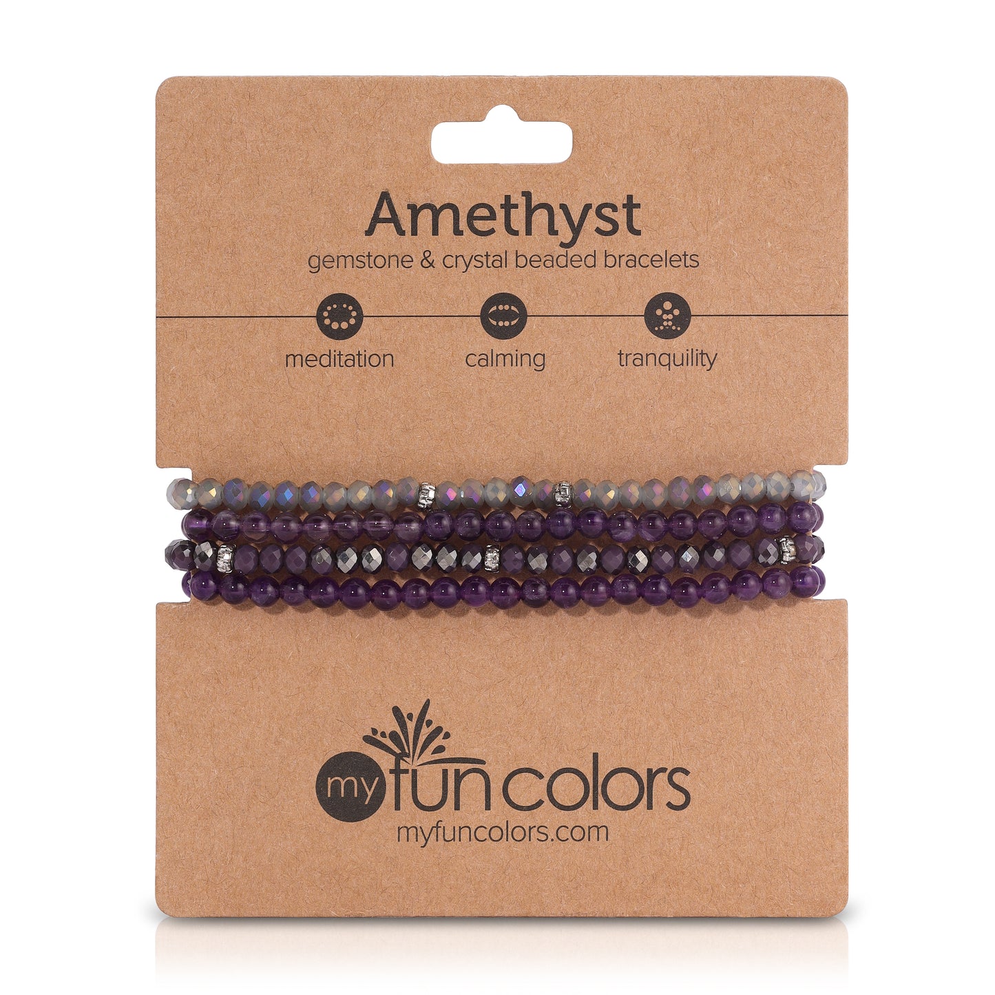 amethyst spiritual gemstone 4 bracelet stack