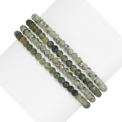 moss agate spiritual gemstone 4 bracelet stack