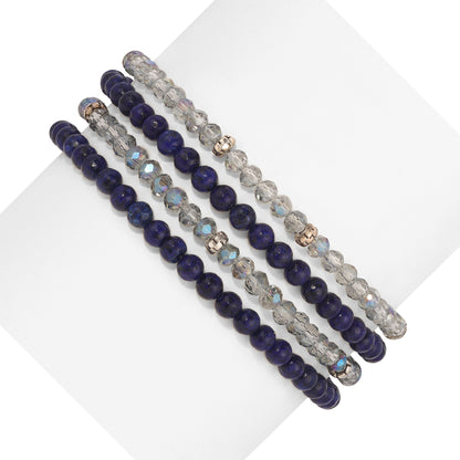 lapis lazuli spiritual gemstone 4 bracelet stack