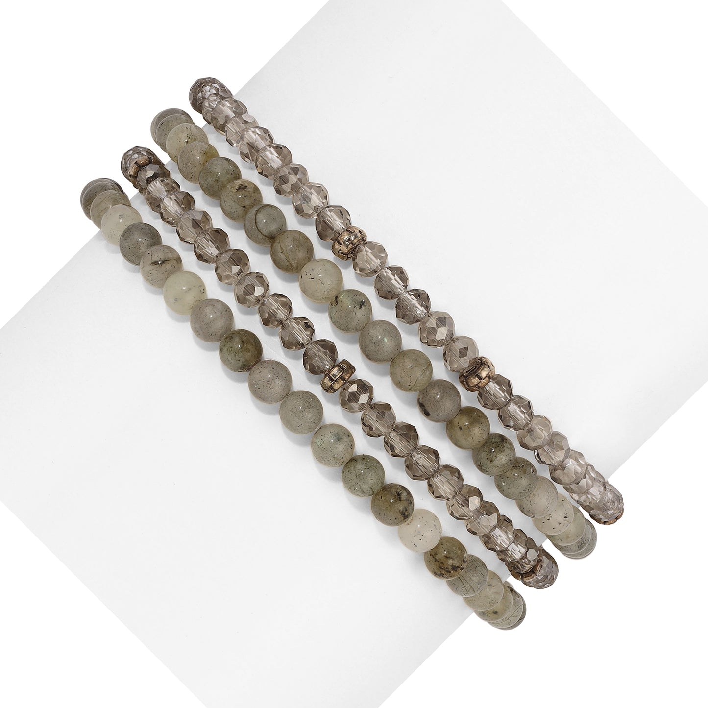 labradorite spiritual gemstone 4 bracelet stack